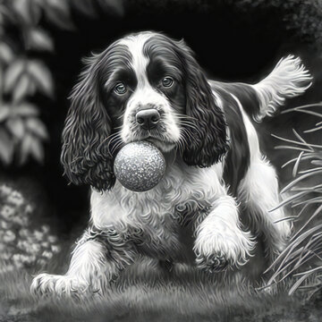 english cocker spaniel ball