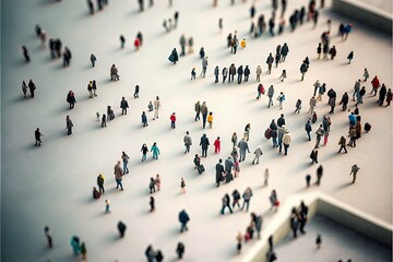 Crowd of people from above, Tilt-Shift