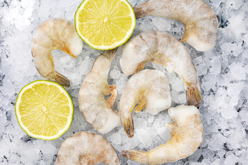 frozen shrimp at the fish store

