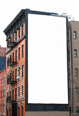 Blank billboards in downtown New York City.