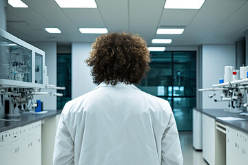 Obraz premium Successful Young scientist in modern research laboratory. AI Generative concept illustration.
