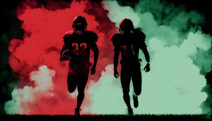 The Race to the Endzone: American Football Players in Action