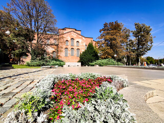 Panoramic view of center of city of Sofia, Bulgaria