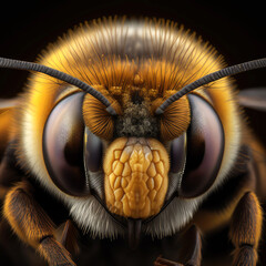 Stunning close up portraits of bees photo, AI