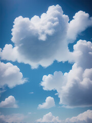 Fototapeta na wymiar Blue sky background with clouds. Generative AI
