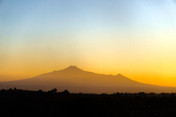 sunrise at malinche volcano in mexico