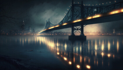 Fototapeta premium Panoramic city at night 