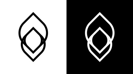 Indian guru logo monogram black and white icon illustration style Designs templates - obrazy, fototapety, plakaty