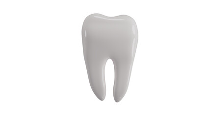White healthy premolar human tooth isolated on transparent background. Dental concept. 3D render