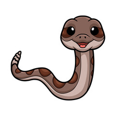 Cute rattlesnake cartoon on white background