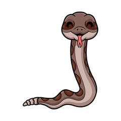Fototapeta premium Cute rattlesnake cartoon on white background