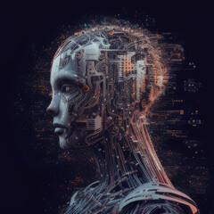Obraz na płótnie Canvas Artificial Intelligence Robot. Generative AI.