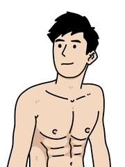 Fototapeta premium cute man cartoon on white background