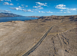 Island Pag with a view to the Velebit Channel