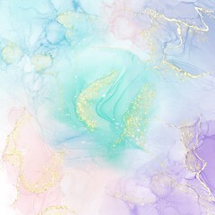 Modern art painting in alcohol ink, Abstract fluid art luxury marble stone texture background