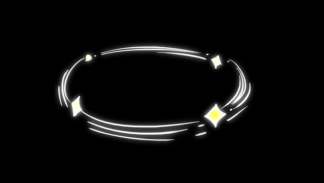 Flying Stars to add over the head. The effect of dizziness, loss of consciousness, shock, embarrassment, confusion, reverie. PX effect with energy ring in 4K with alpha channel.