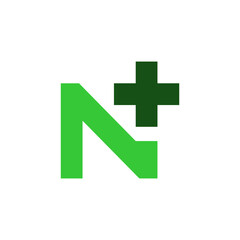minimalist and modern letter N logo for medical company