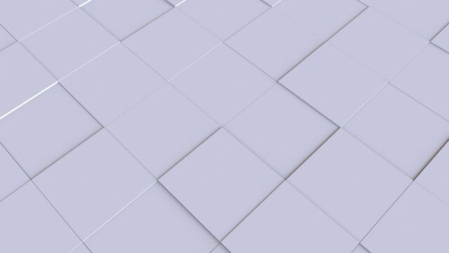 White blocks background. White cubes moving slowly in a seamless loop. 