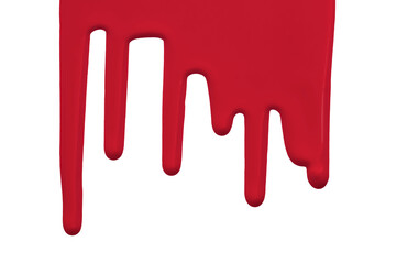 Bloody red isolated on transparent background. Close-up.
