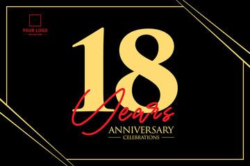 18th anniversary celebration logo design concept. Logo Vector Templates