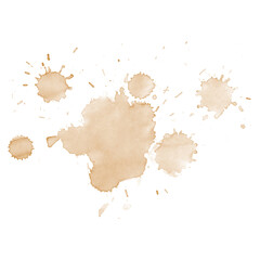 Coffee stains isolated on a transparent background. Royalty high-quality free stock PNG image of Coffee and Tea Stains Left by Cup Bottoms. Round coffee stain isolated, cafe stain fleck drink beverage - obrazy, fototapety, plakaty
