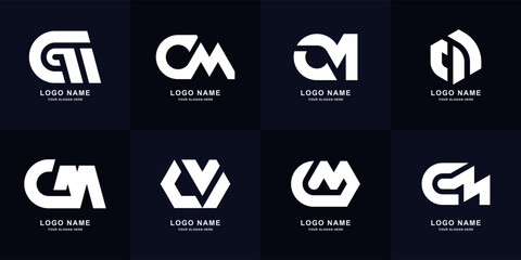 Collection letter CM or MC monogram logo design