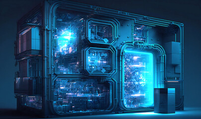 Obraz premium The Blueprint of Progress: An Exploration of Technology and Data Flow