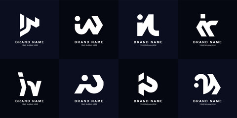 Collection letter iN or Ni monogram logo design