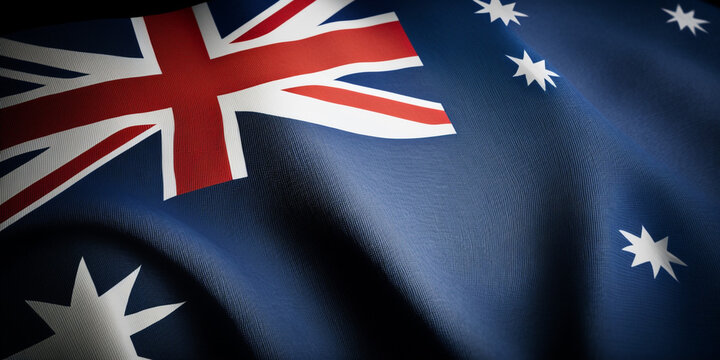 Australian national flag, close-up.