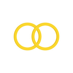 Wedding rings. Bride and groom jewelry. Isolated on white background. Vector illustration.