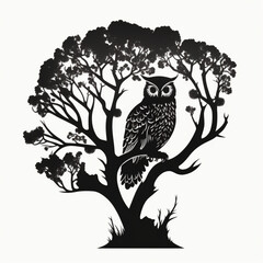 Owl Silhouette, Ai Generative