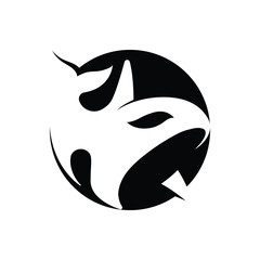 killer whale orca logo vector illustration