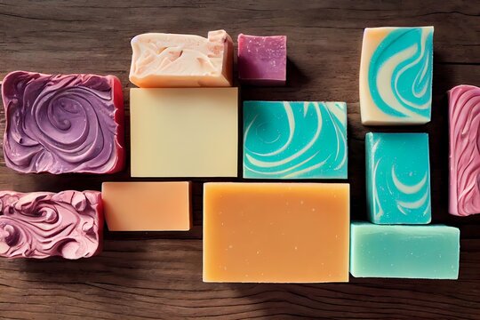 hand made cold process all natural bar soaps generative ai