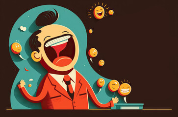 World laughter day graphic illustration background. Generative ai.