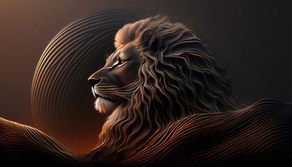 abstract lion. Generative ai