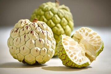 Fototapeta premium Custard Apple created using AI Generative Technology