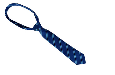 Blue tie for fathers day holiday concept on transparent background  - obrazy, fototapety, plakaty