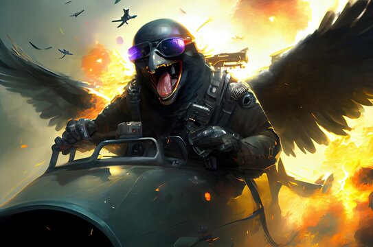 Airforce Raven Resolute And Serving His Nation Generative AI