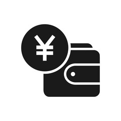 Obraz premium Yen wallet flat icon isolated on white background. Vector illustration