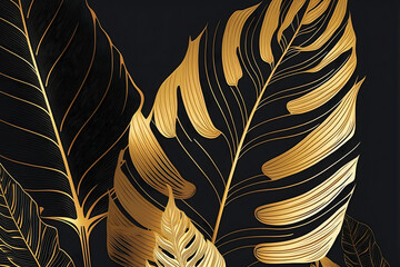 Luxury Nature Leaves Wallpaper Design, Generative AI