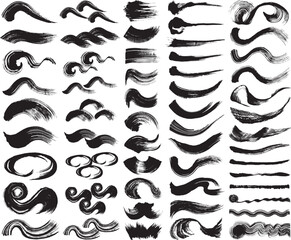 書道　しぶき　毛筆イラストのセット