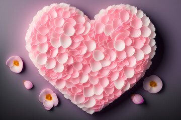pink heart with flower petals