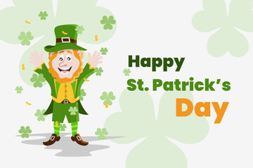 Illustration vector graphic of st. patrick's day with character cartoon