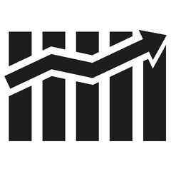 Arrow graph icon. Finance management. Progress bar. Vector illustration.
