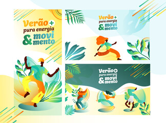 Summer Energy dance moving people vector