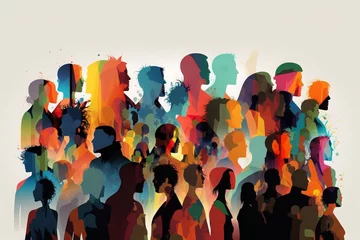 Deurstickers The Pulse of the Crowd: An Abstract Vector Illustration © Rysak