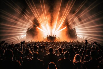 Unforgettable Night: Crowds Jam Out at Laser Light Show Concert - Generative AI