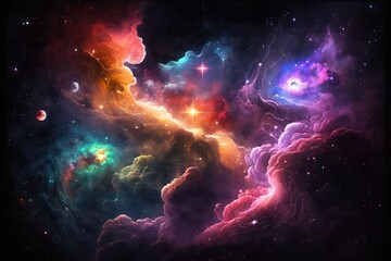 Obraz na płótnie Canvas gradient univers stars. generative aitra