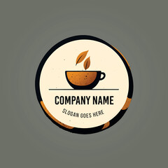 Coffee shop logo template, coffee cup logo, flat and minimalist design