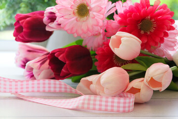 bouquet of pink flowers